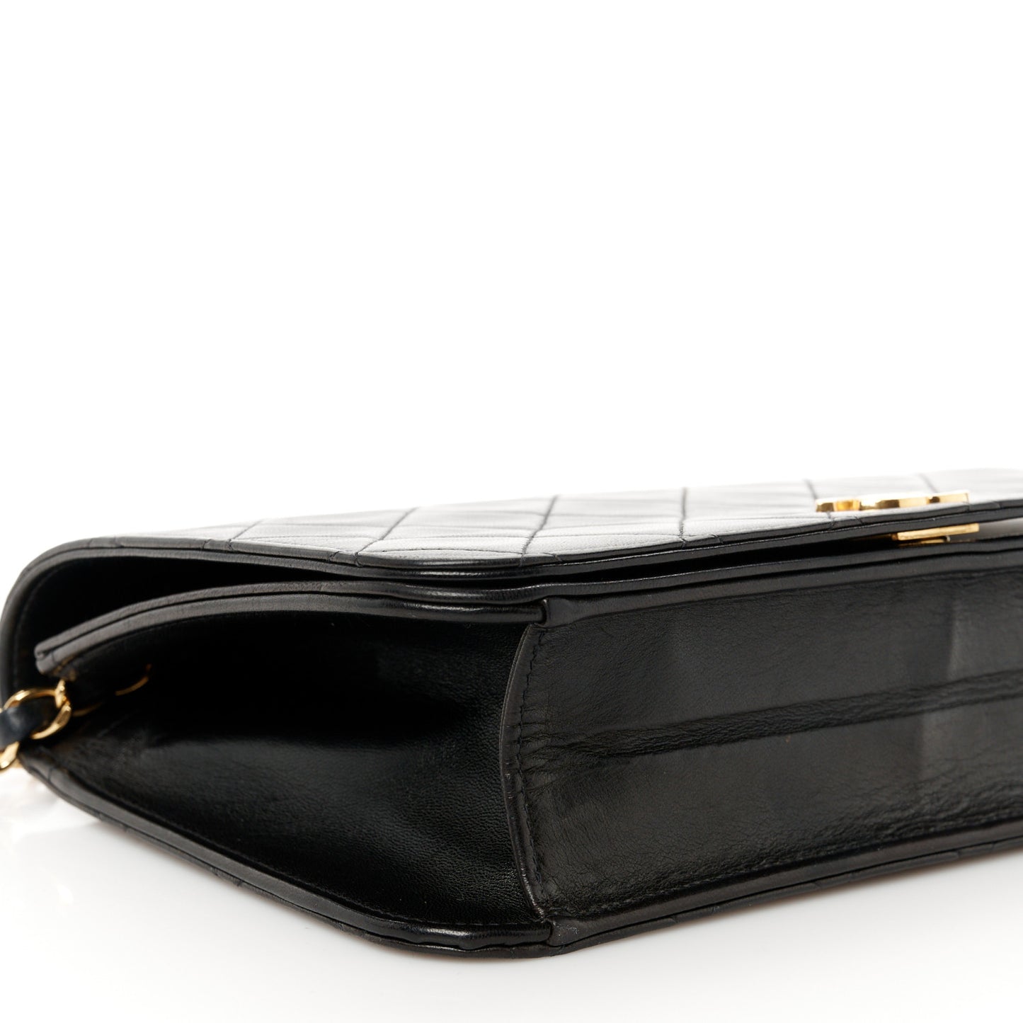 Lambskin Quilted Small Single Flap Black