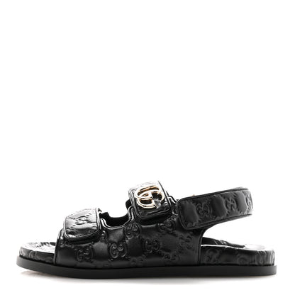 Gucci Guccissima GG Embossed Womens Sandals 38 Black 1 of 10