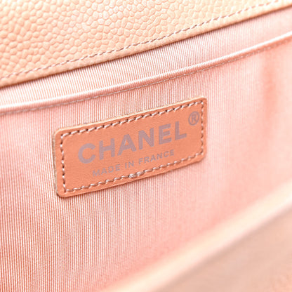 Chanel Iridescent Caviar Quilted Medium Boy Flap Beige 8 of 13