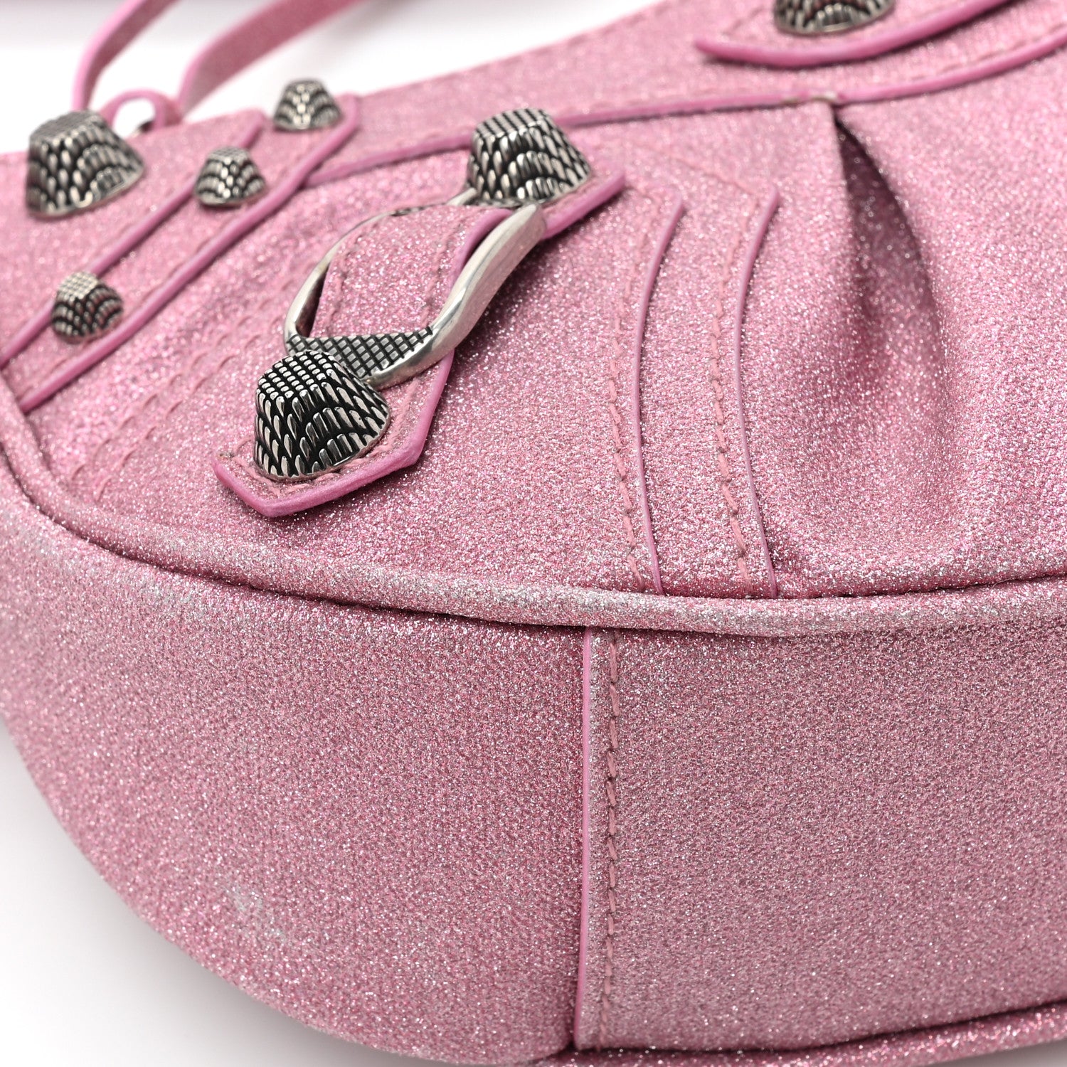 Balenciaga Sparkling Fabric Le Cagole Shoulder Bag XS Sweet Pink 10 of 13