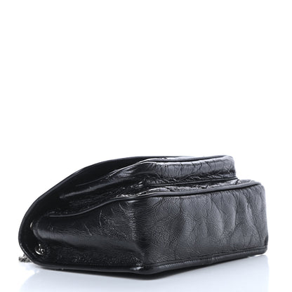Saint Laurent Crinkled Calfskin Matelasse Monogram Baby Niki Chain Satchel Black 5 of 11