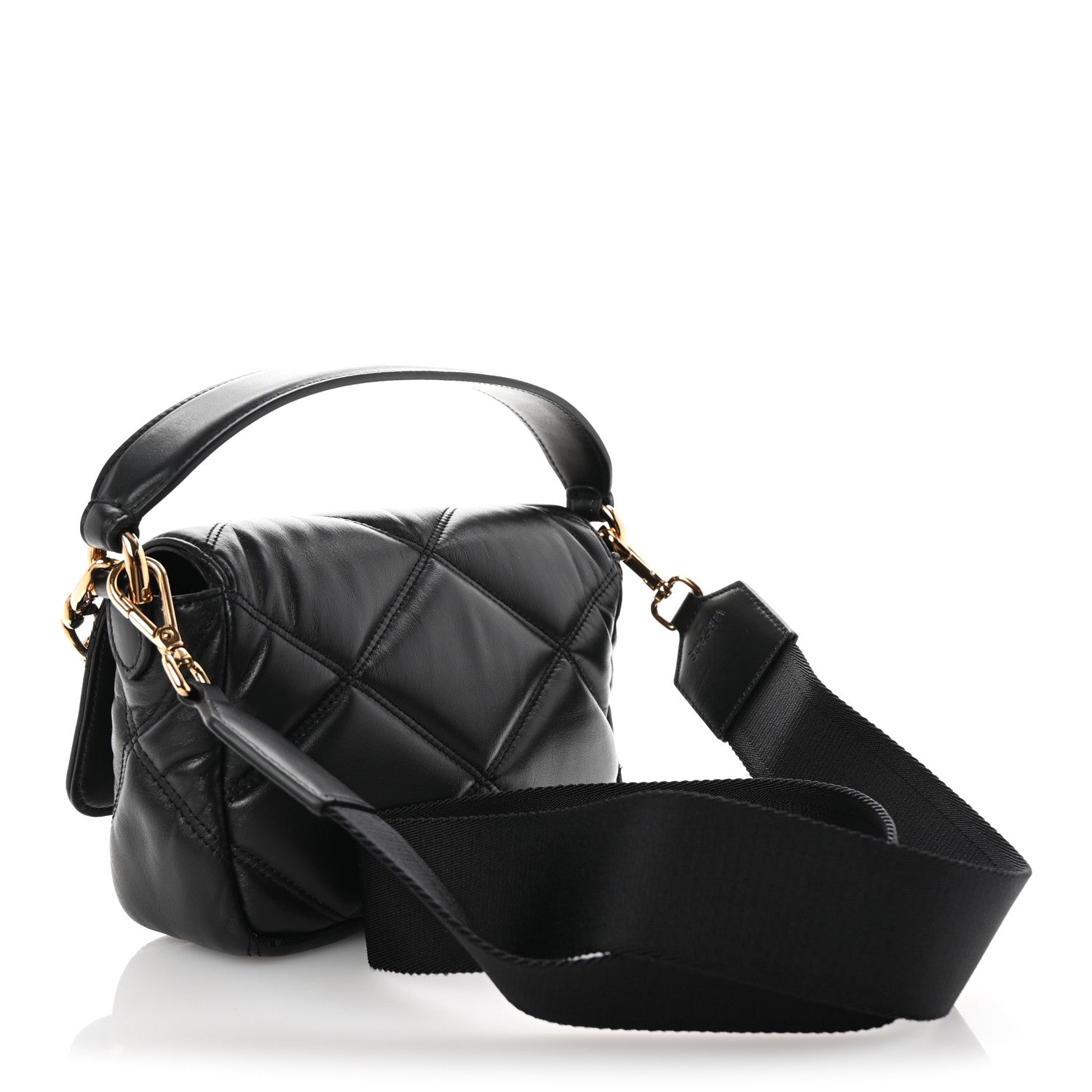 Versace Calfskin Quilted Medusa Small Top Handle Shoulder Bag Black 3 of 9
