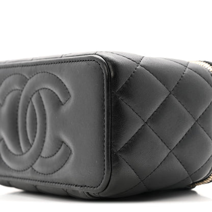 Chanel Lambskin Quilted Small Pillow Crush Vanity Case With Chain Black 10 of 11