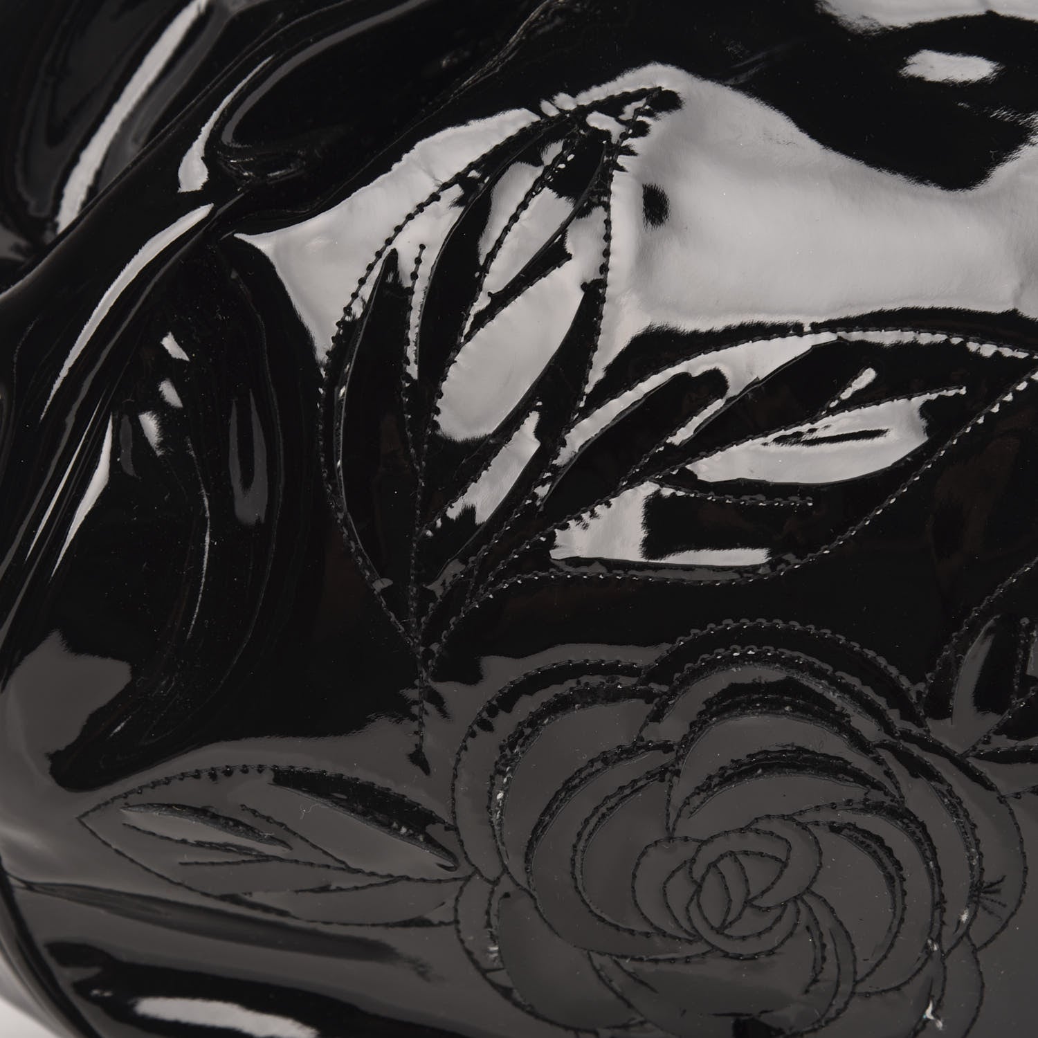 Chanel Patent Camellia Shoulder Bag Black 10 of 12