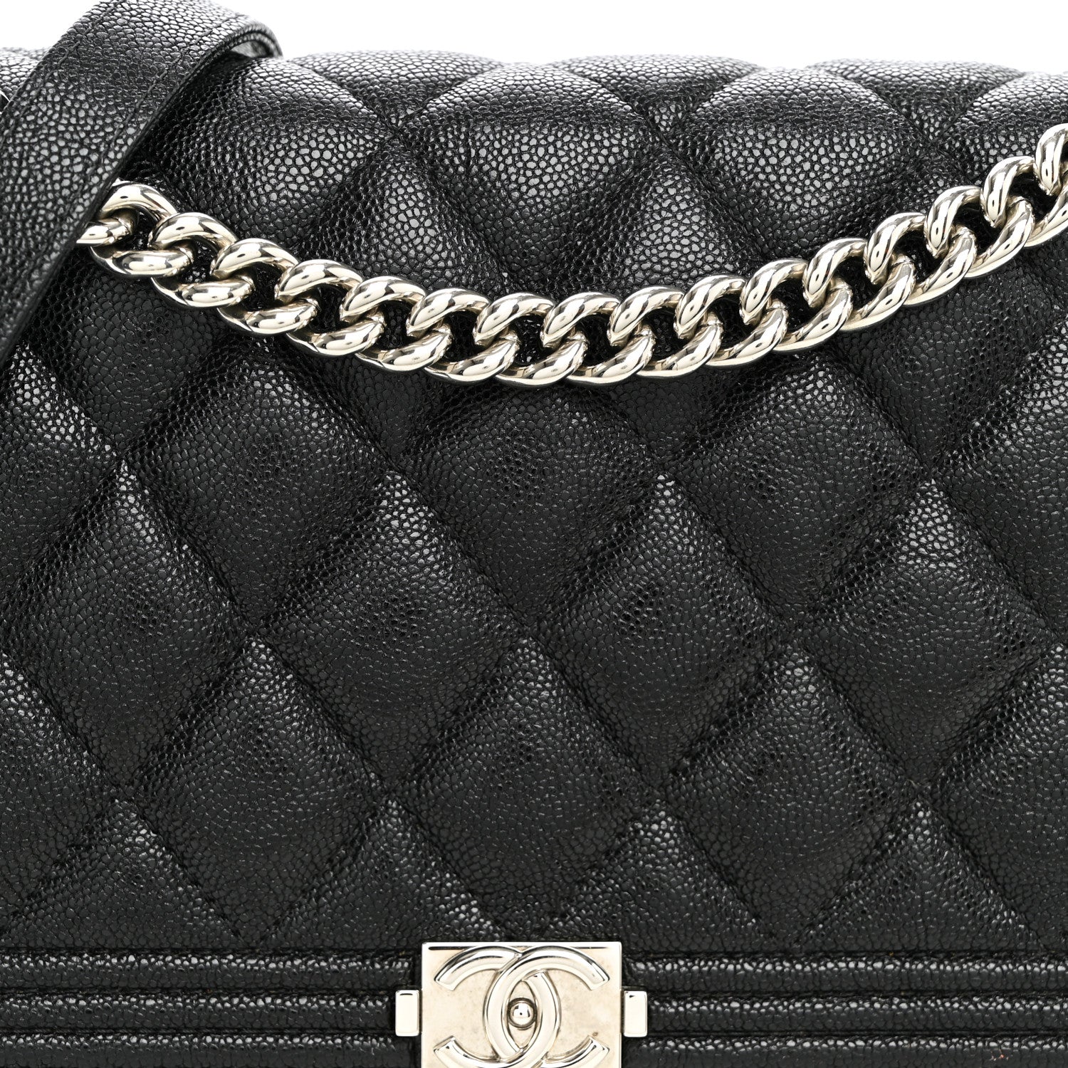 Chanel Caviar Quilted Boy Wallet On Chain WOC Black 8 of 10