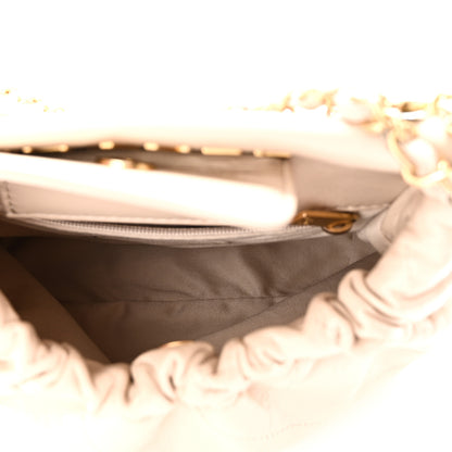Chanel Lambskin Resin Quilted Small Bucket Bag Beige 5 of 10