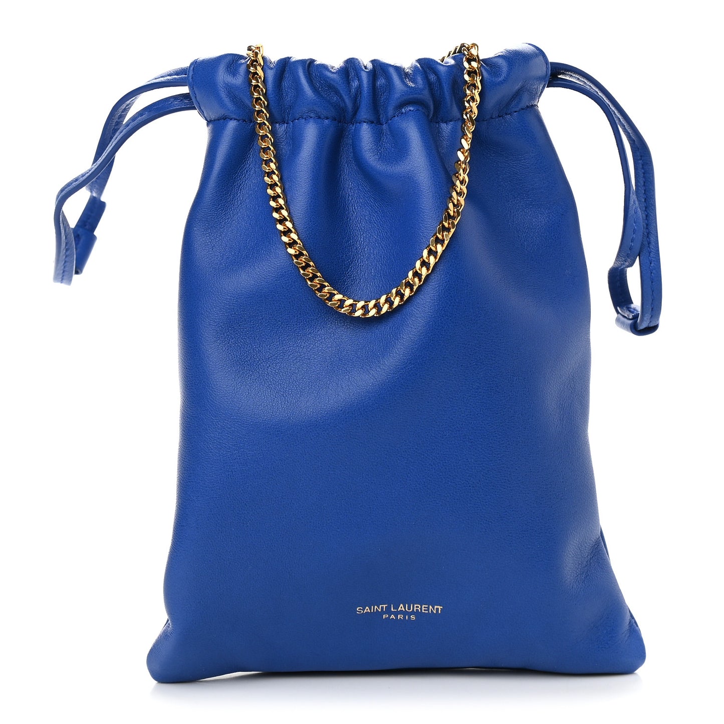 Lambskin Paris Drawstring Pouch Bleu Majorelle