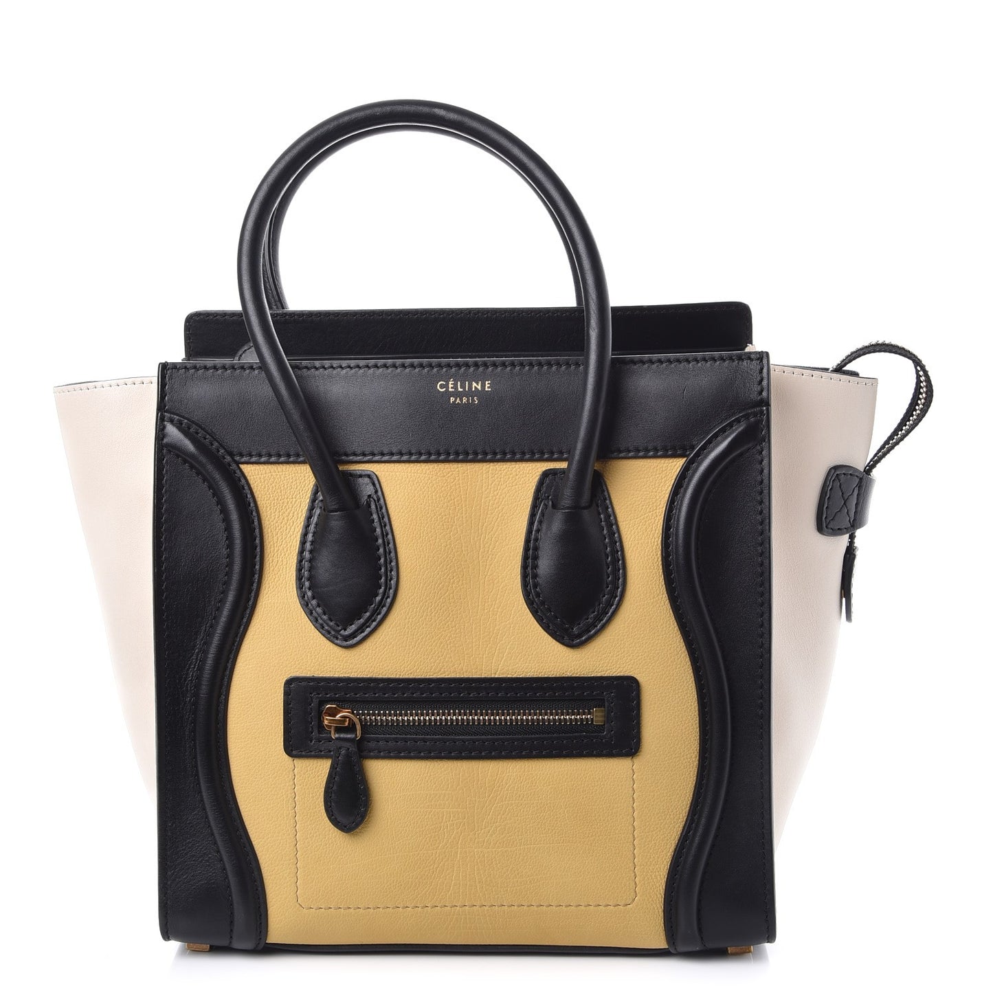 Smooth Velluto Calfskin Micro Tri-Color Luggage Vanilla