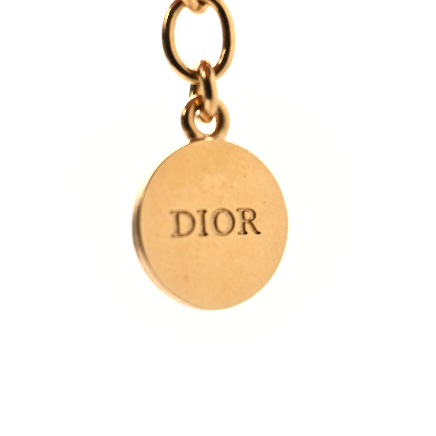 Christian Dior Metal Script Logo Necklace Gold 4 of 5