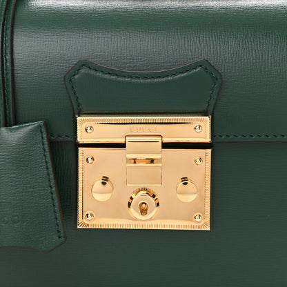 Gucci Azalea Calfskin Small Padlock Bamboo Shoulder Bag Vintage Green 8 of 10