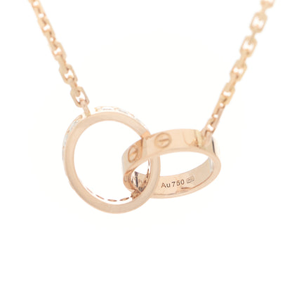 Cartier 18K Pink Gold Diamond Interlocking LOVE Necklace 5 of 6