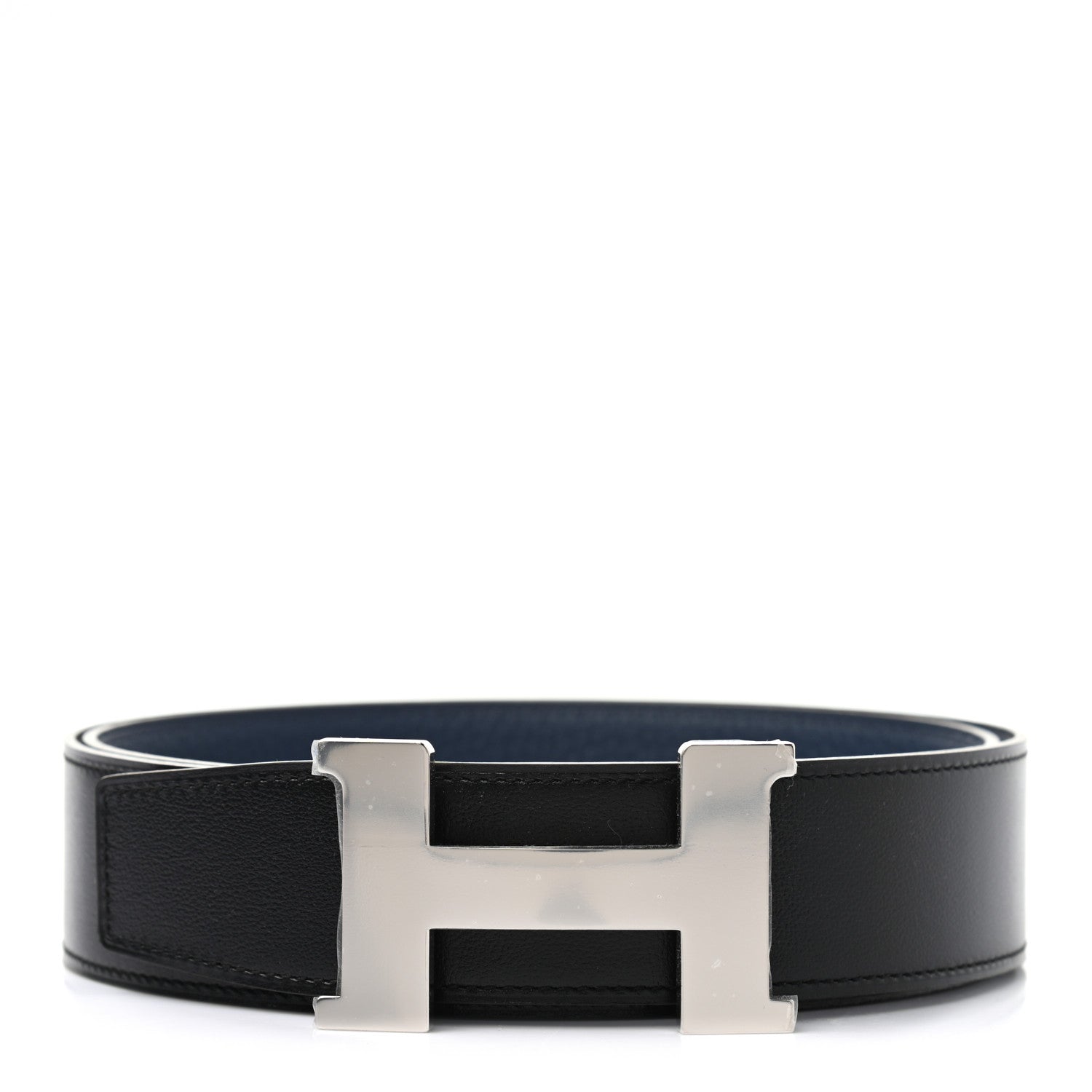 Hermes Box Togo 32mm H Belt 100 Black Bleu De Prusse 1 of 5