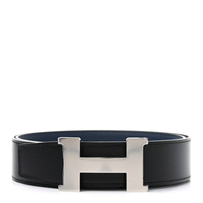 Hermes Box Togo 32mm H Belt 100 Black Bleu De Prusse 1 of 5