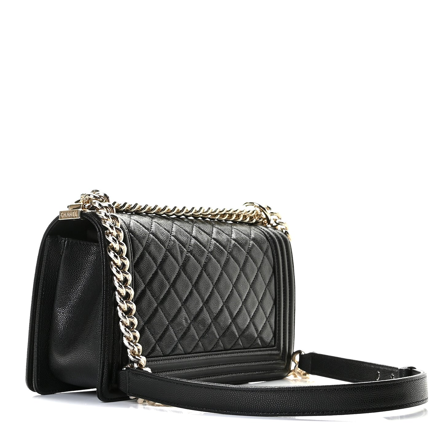 Caviar Quilted Medium Boy Flap Black