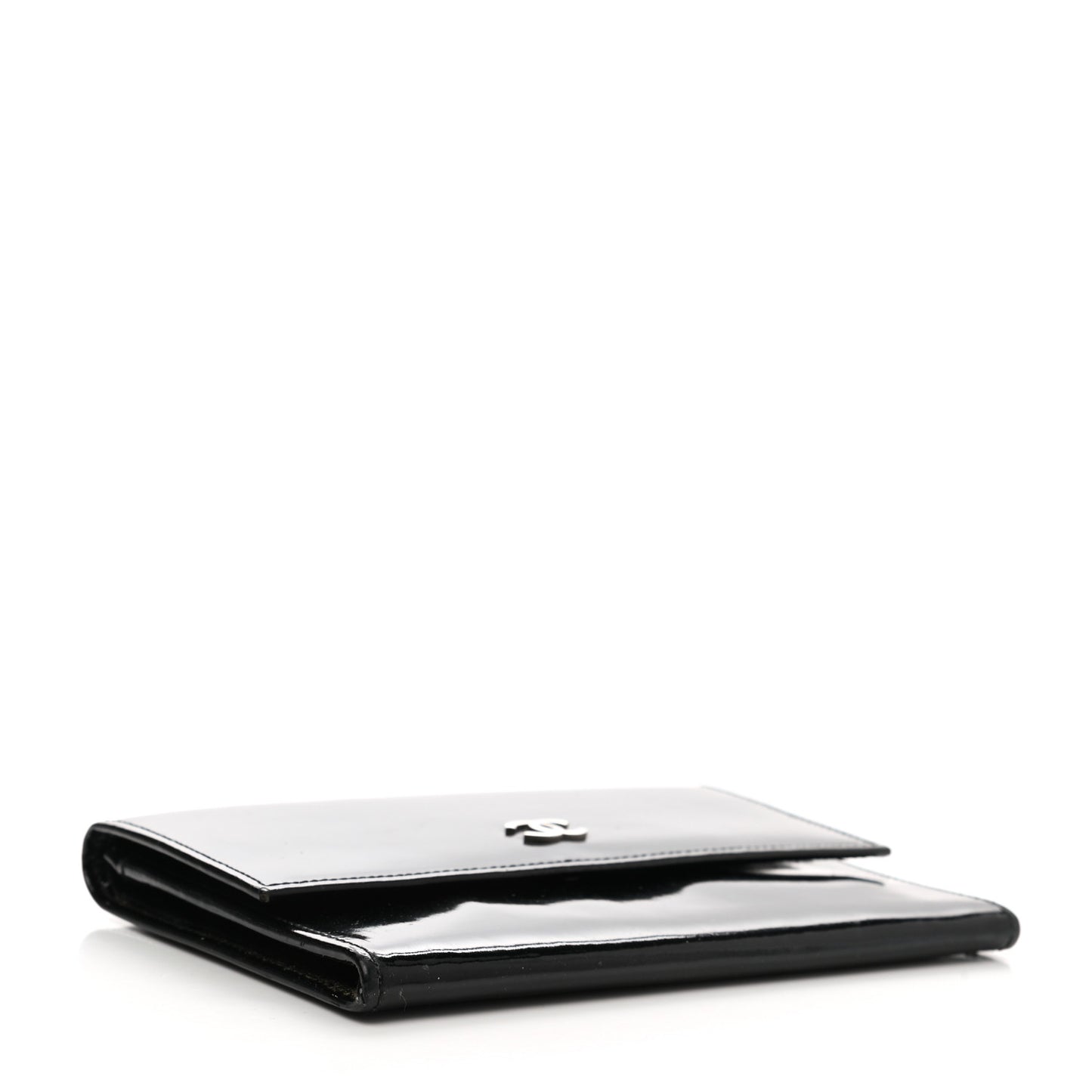 Patent CC Flap Wallet Black