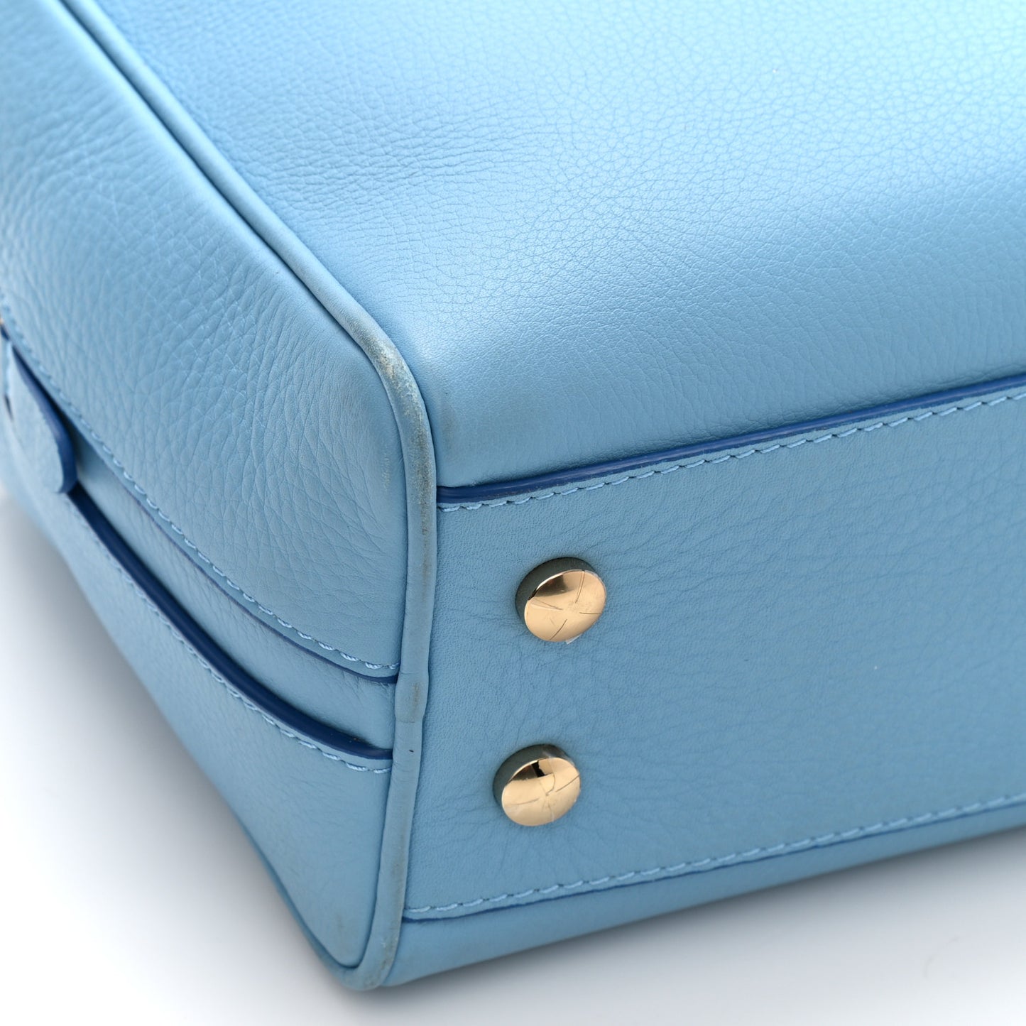 Soft Grain Calfskin Half Cube Bag Blue