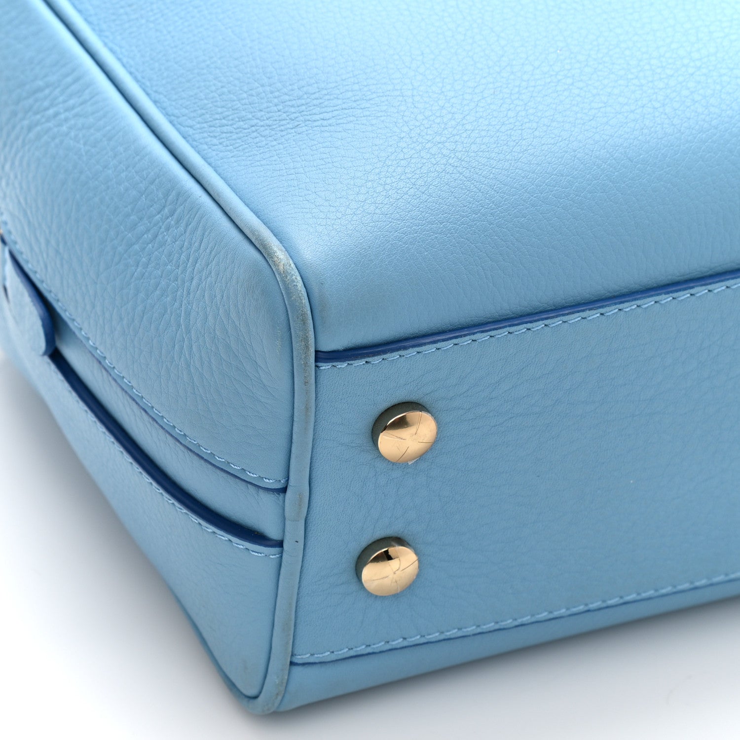 Burberry Soft Grain Calfskin Half Cube Bag Blue 18 of 18