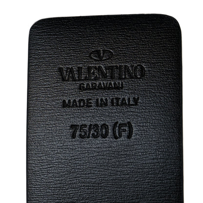 Valentino Garavani Glossy Calfskin VLogo Reversible 40mm Belt 75 30 Saddle Brown Black 3 of 5