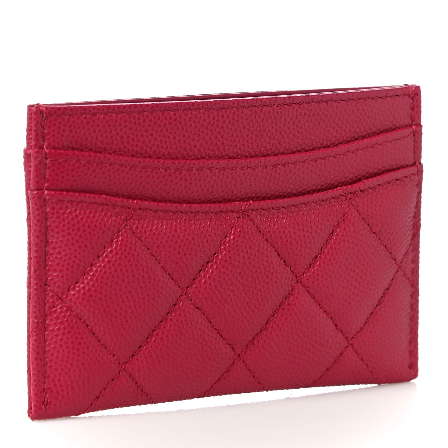 Chanel Caviar Quilted Card Holder Dark Pink 3 of 12