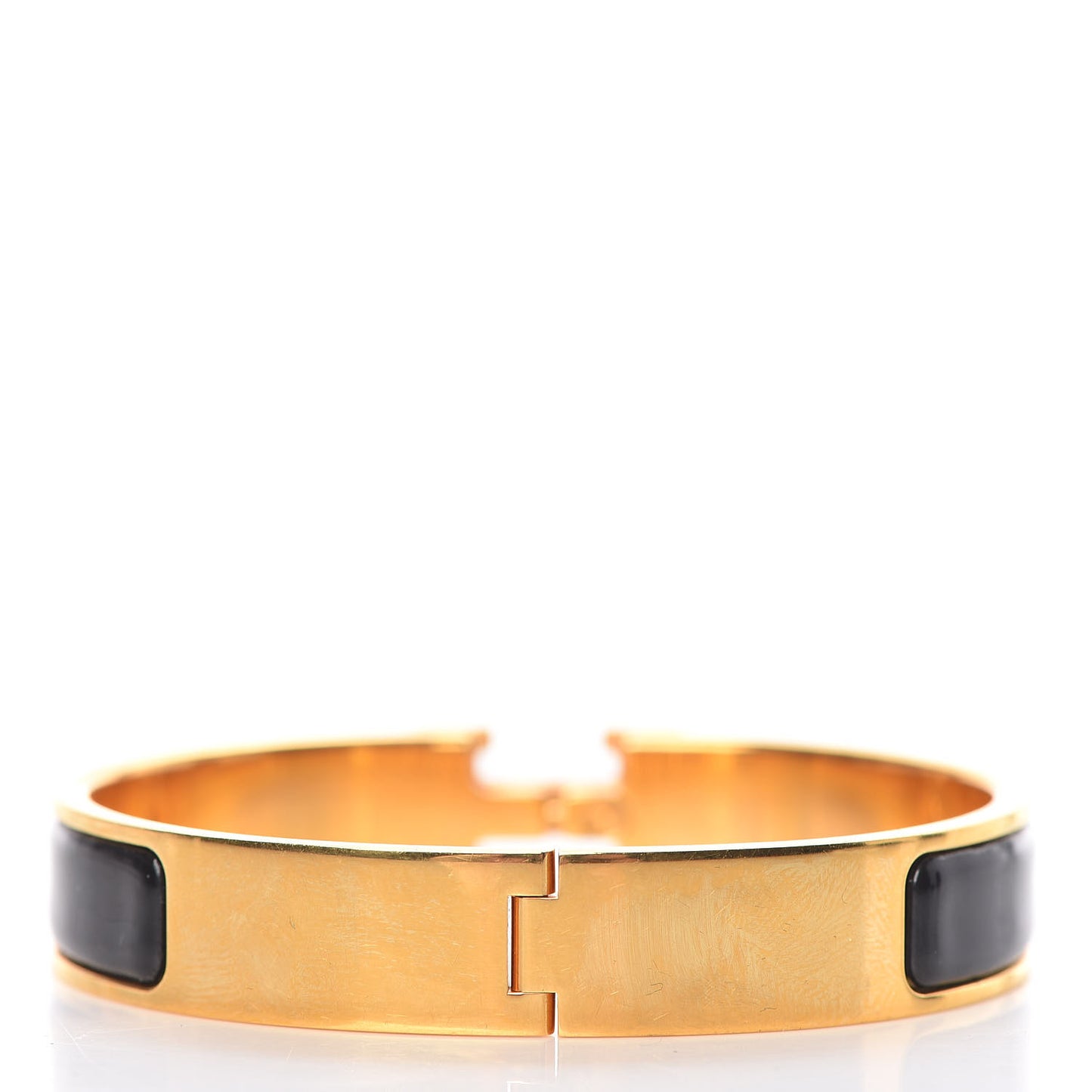 Enamel Narrow Clic Clac H Bracelet PM Black