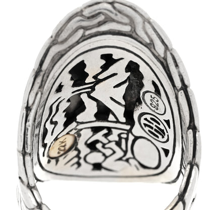 John Hardy Sterling Silver 22K Yellow Gold Palu Hammered Saddle Ring 51 5.75 4 of 4
