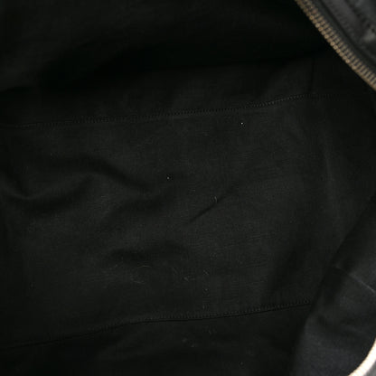Gucci Soft GG Supreme Monogram Appia Calfskin Web Large Carry On Duffle Bag Black Grey 4 of 16