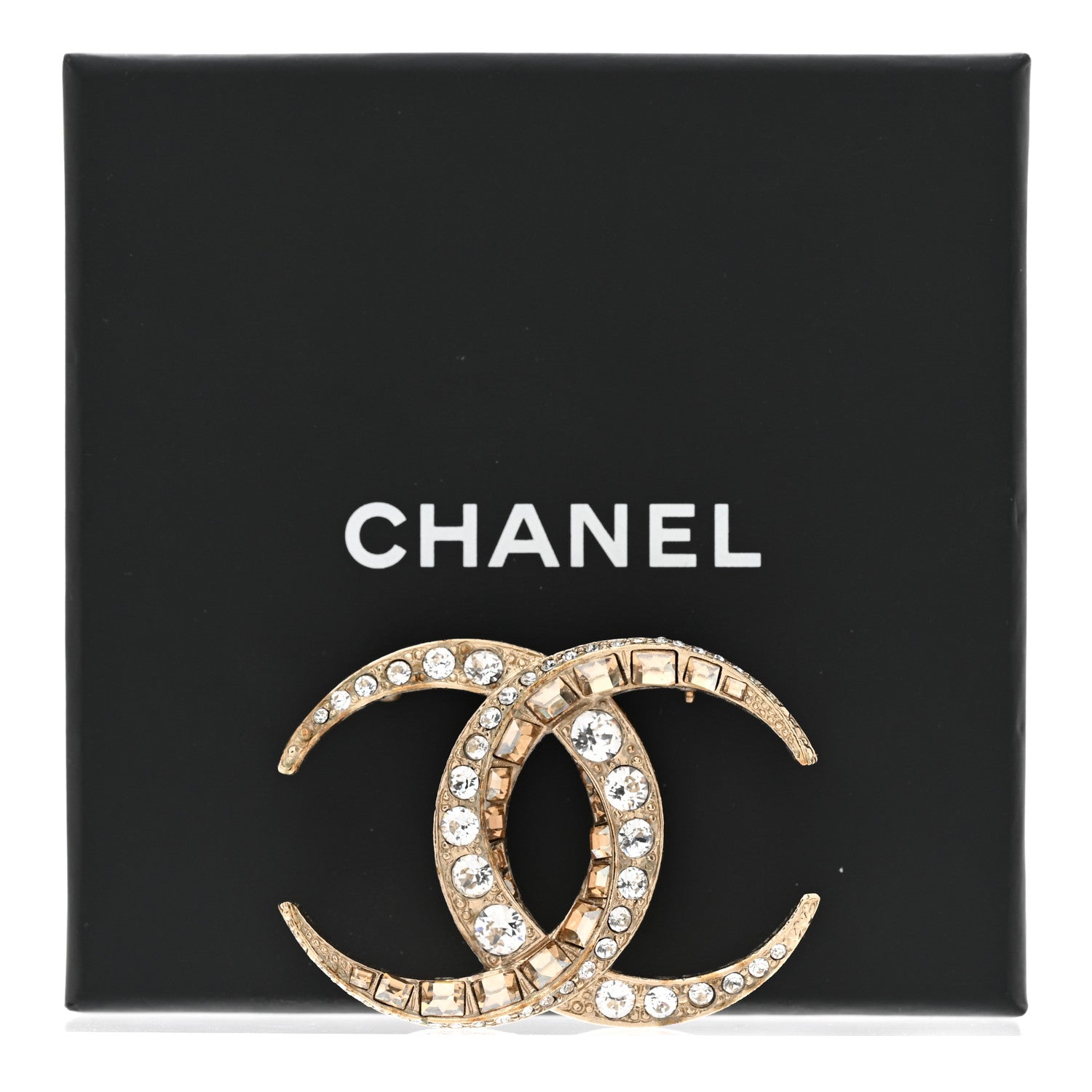 Chanel Baguette Crystal Dubai CC Brooch Gold 8 of 8