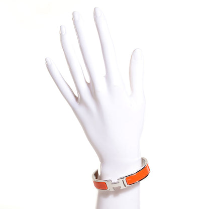 Hermes Enamel Narrow Clic Clac H Bracelet PM Orange 2 of 6