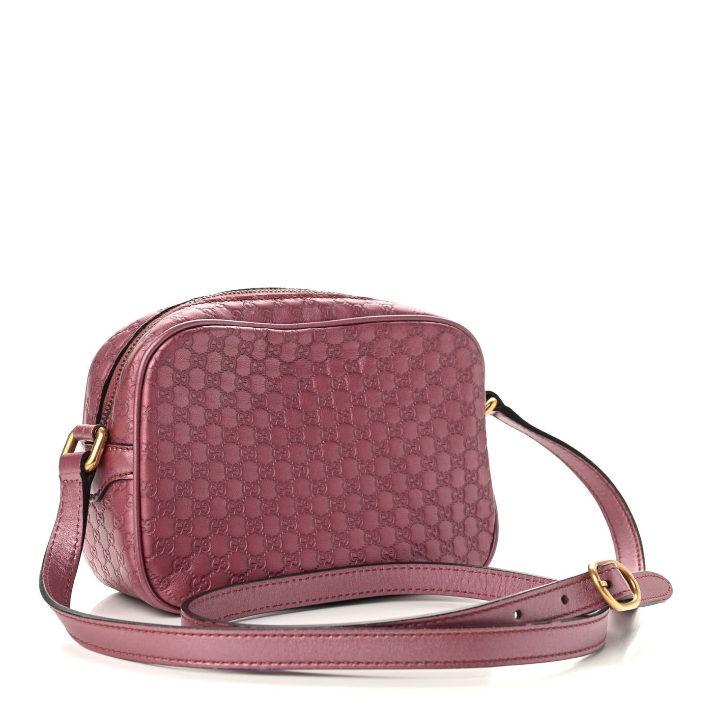 Metallic Soft Microguccissima Sunshine Disco Crossbody Bag Vintage Rose