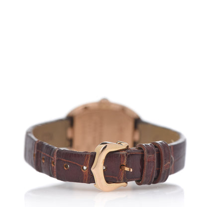 Cartier 18K Pink Gold Alligator 24mm Baignoire Quartz Watch Brown 4 of 12