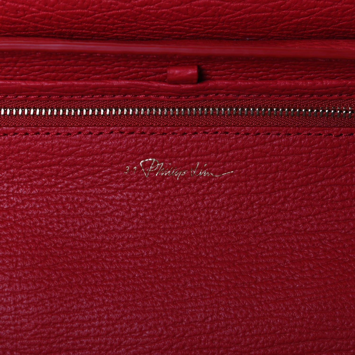 3.1 Phillip Lim Textured Calfskin Medium Pashli Satchel Red 5 of 16
