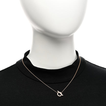Hermes 18K Rose Gold Diamond Finesse Pendant Necklace 2 of 6