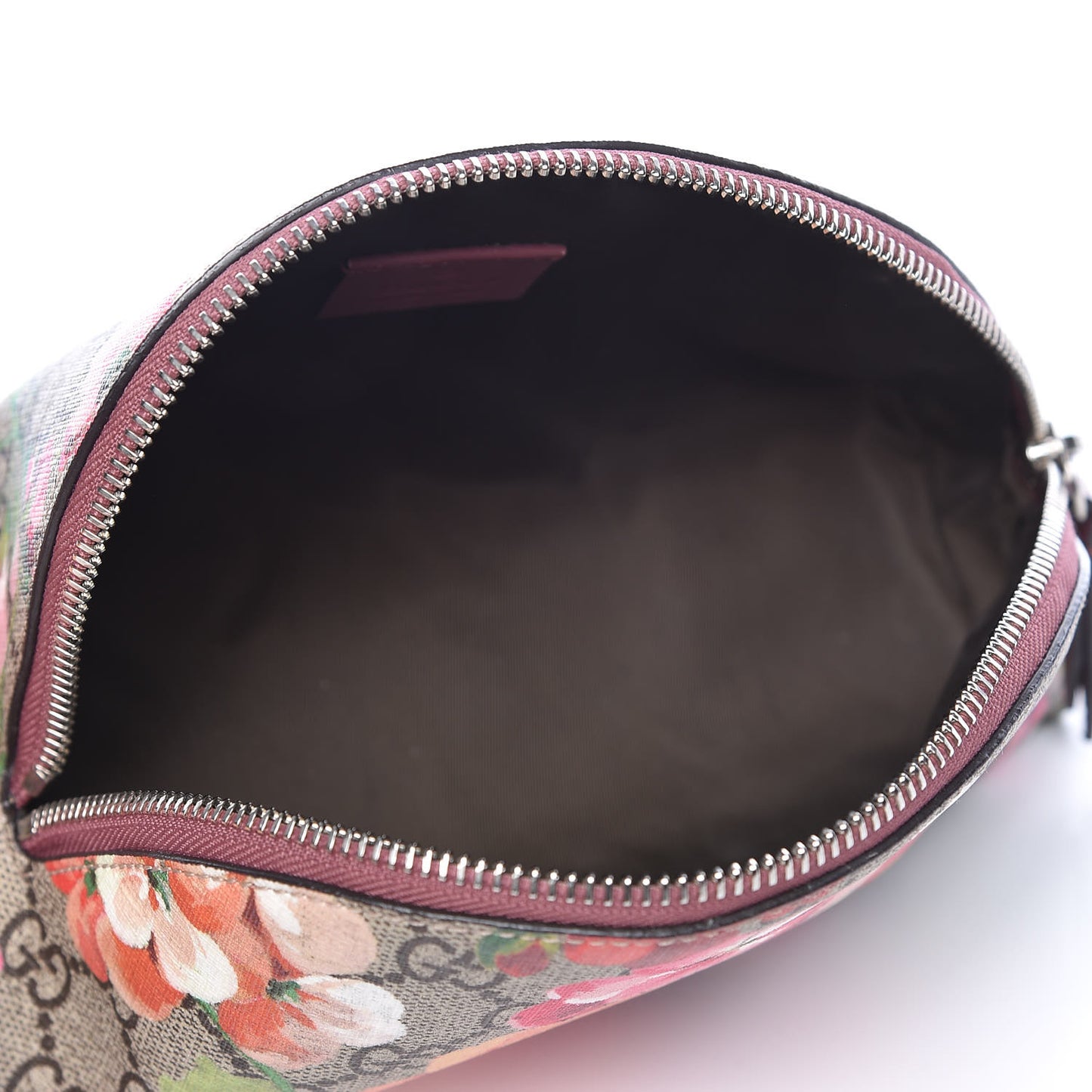GG Supreme Monogram Blooms Large Pouch Cosmetic Case Beige Multicolor Dry Rose