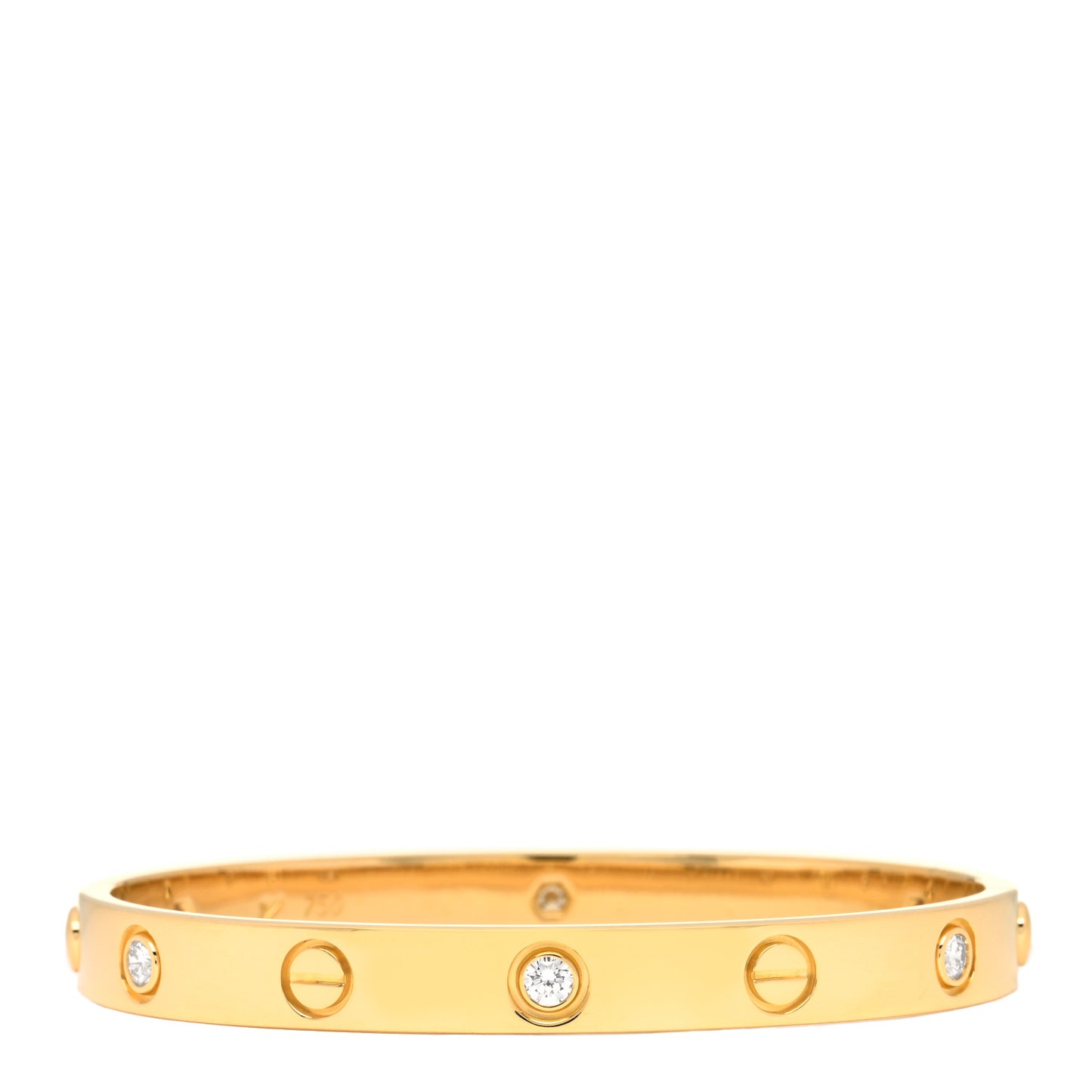 18K Yellow Gold 6 Diamond LOVE Bracelet 16