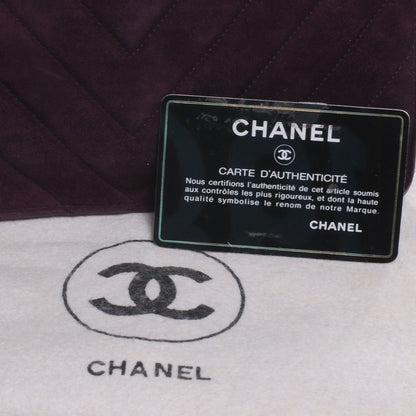 Chanel Suede Chevron Shoulder Bag Purple 5 of 8