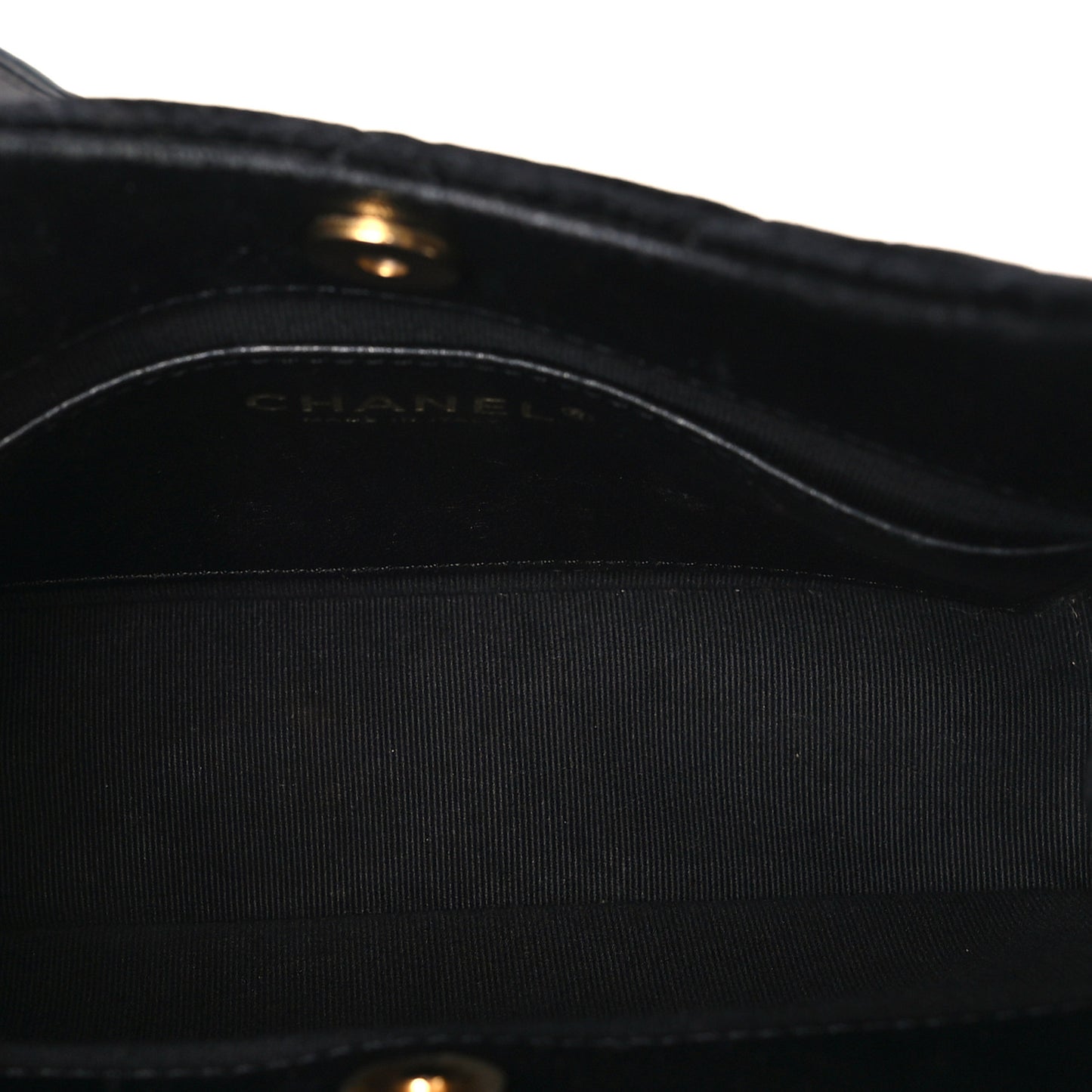 Velvet Quilted Small Wavy CC Hobo Black