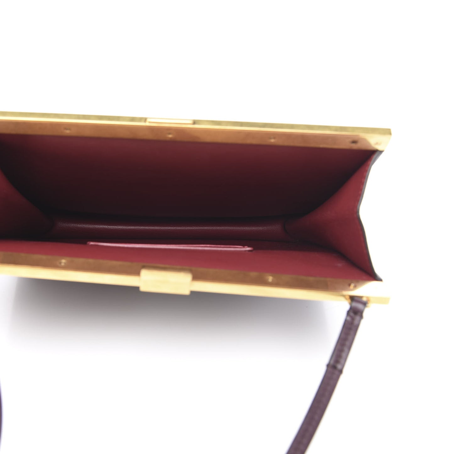 Smooth Calfskin Mini Clasp Bag Bordeaux