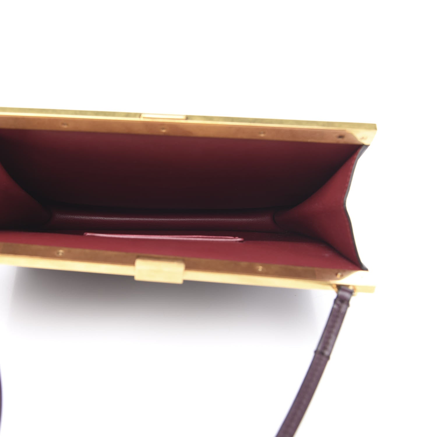 Celine Smooth Calfskin Mini Clasp Bag Bordeaux 5 of 10