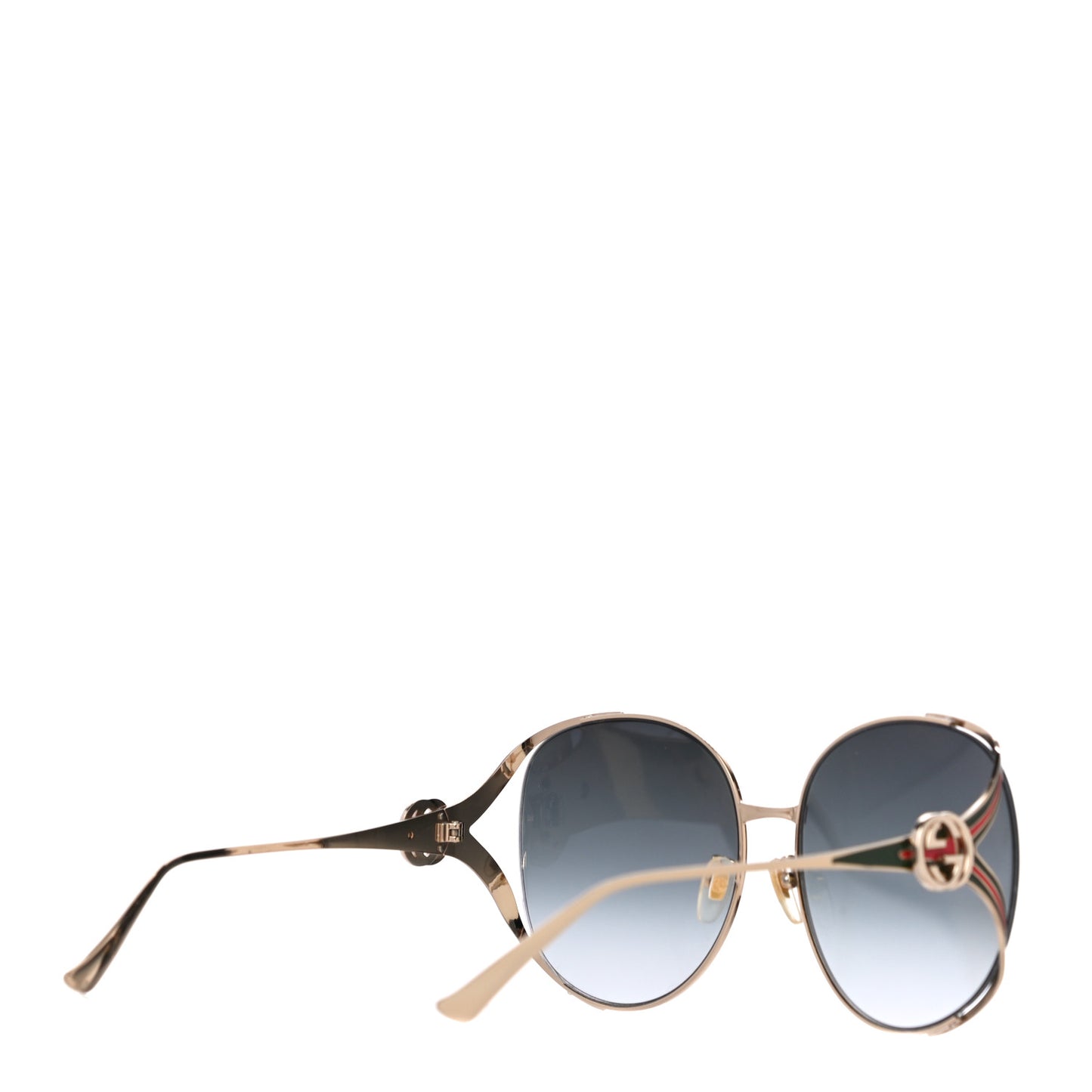 Metal Oversized Round Frame GG0225S Sunglasses Gold