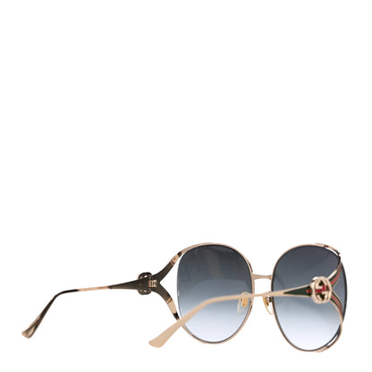 Gucci Metal Oversized Round Frame GG0225S Sunglasses Gold 3 of 4