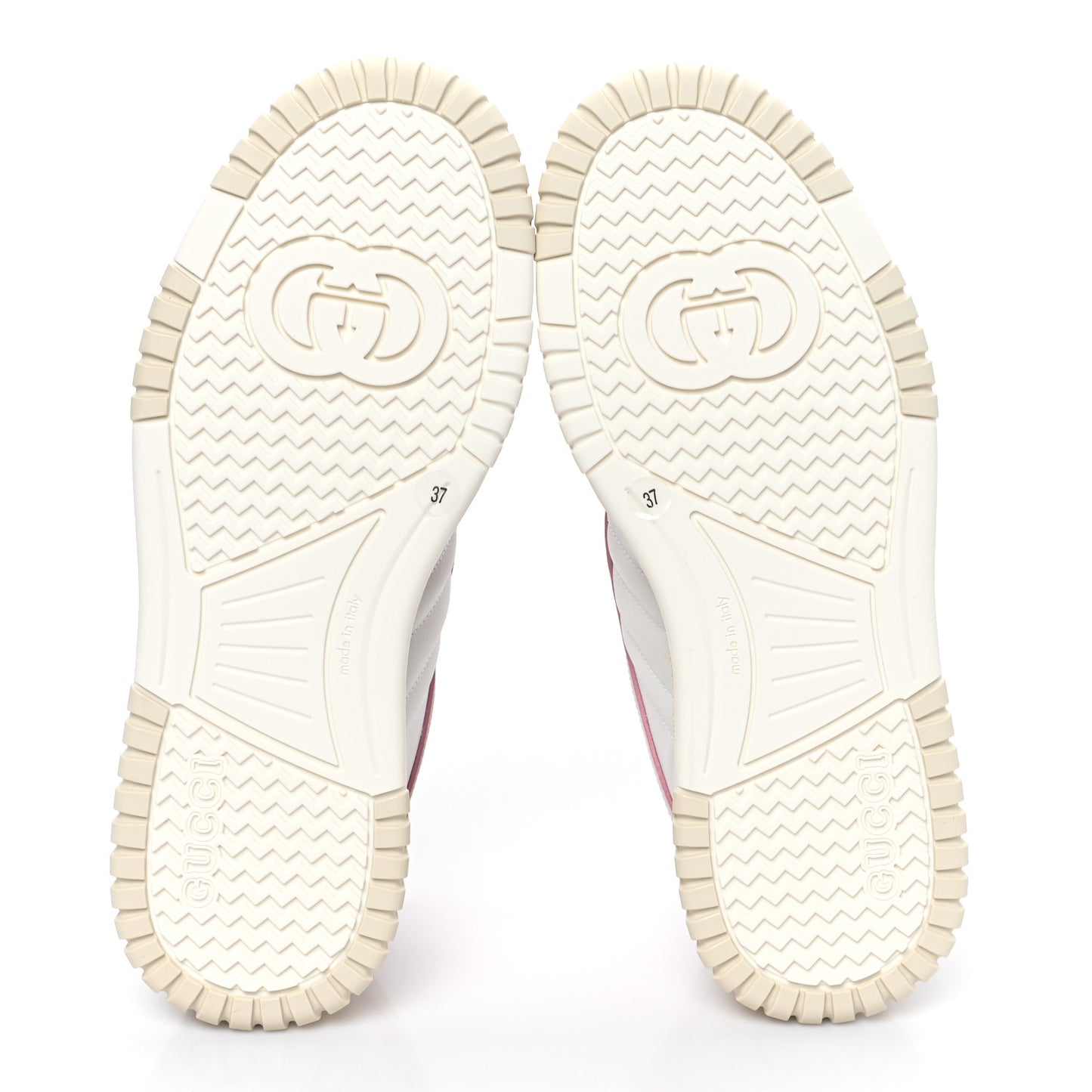 Calfskin Womens Re-Web Sneakers 37 White Pink