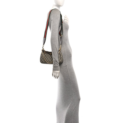 Gucci GG Supreme Monogram Textured Dollar Calfskin Web Small Ophidia GG Handbag Beige Ebony New Acero 2 of 10