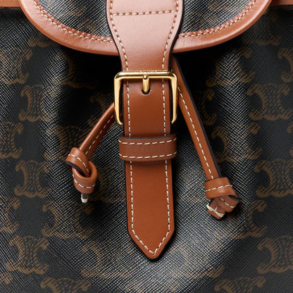 Celine Triomphe Canvas Calfskin Mini Folco Backpack Tan 8 of 10