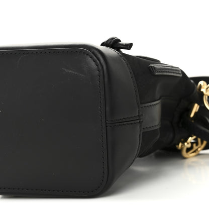 Fendi Mesh Vitello King F is Fendi Logo Embroidered Mini Mon Tresor Bucket Bag Black 9 of 9