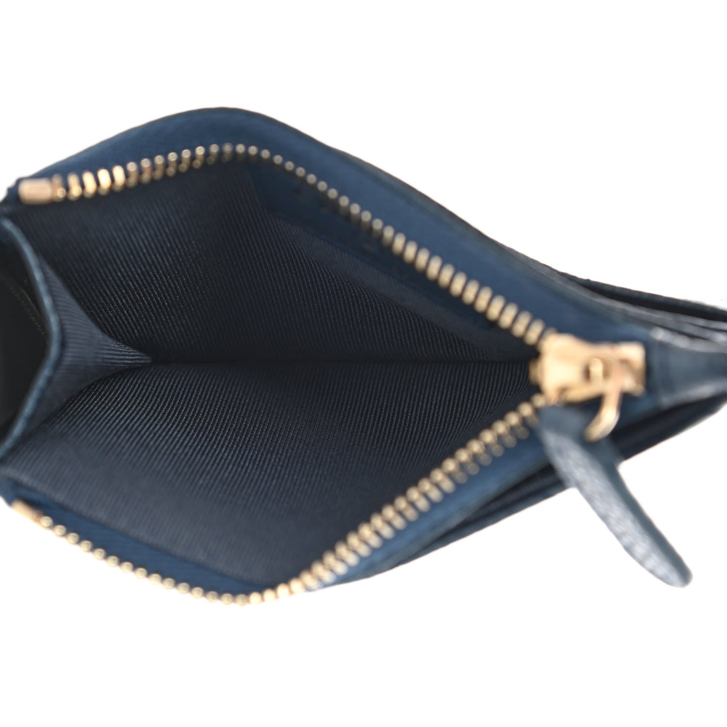 Chanel Metallic Caviar Quilted CC Zip Card Holder Dark Blue 5 of 7