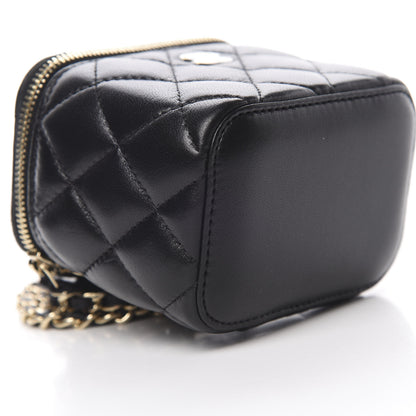 Chanel Lambskin Quilted Mini Vanity Case With Chain Black 9 of 11