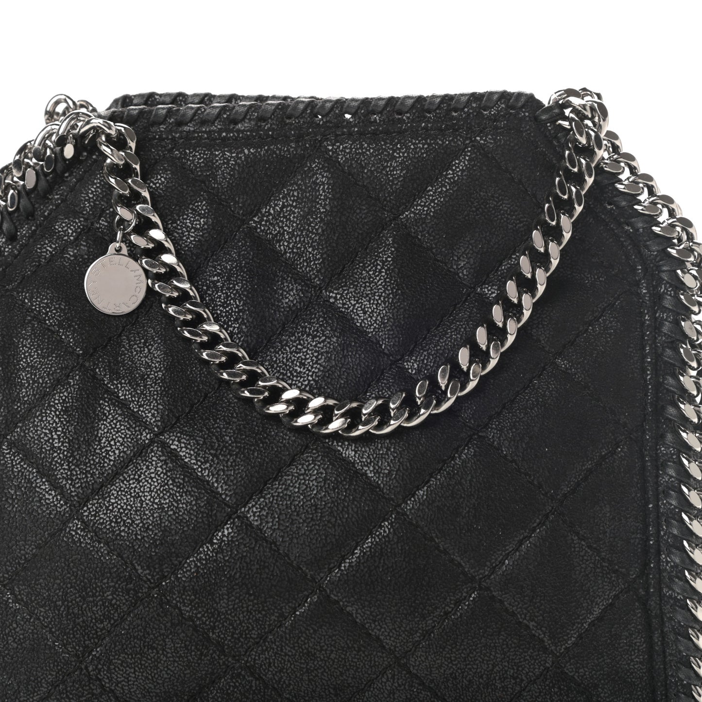 Shaggy Deer Quilted Mini Falabella Tote Black