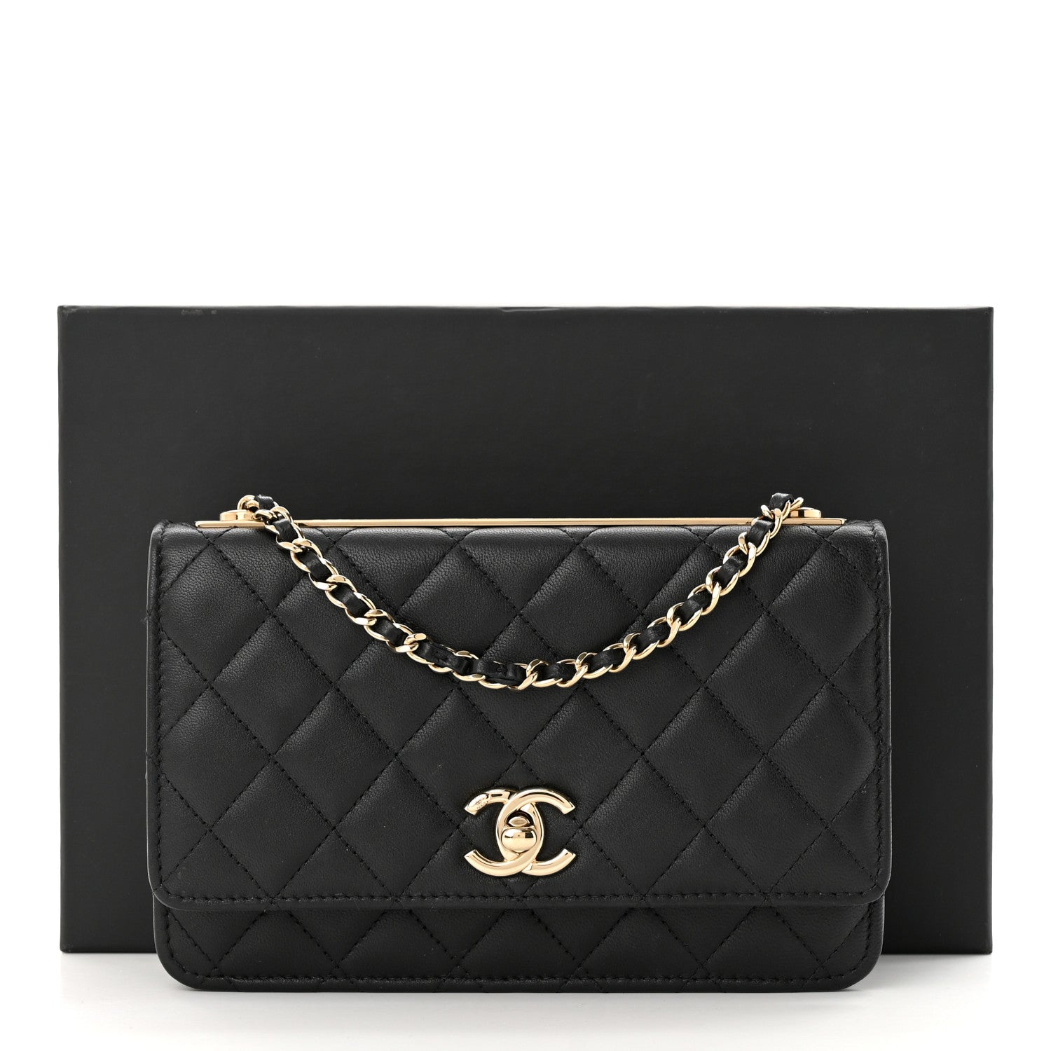 Chanel Lambskin Quilted Trendy CC Wallet On Chain WOC Black 12 of 12