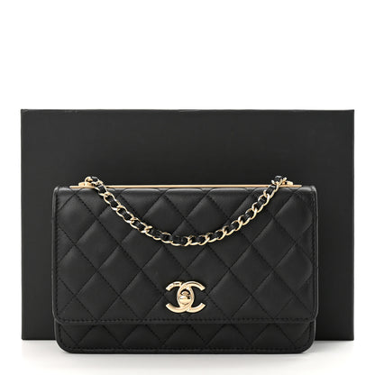 Chanel Lambskin Quilted Trendy CC Wallet On Chain WOC Black 12 of 12