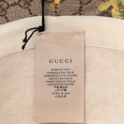 Gucci GG Supreme Monogram Azalea Calfskin Dusty Carnation Retro Interlocking G Bucket Hat Beige Ebony Multicolor 9 of 12